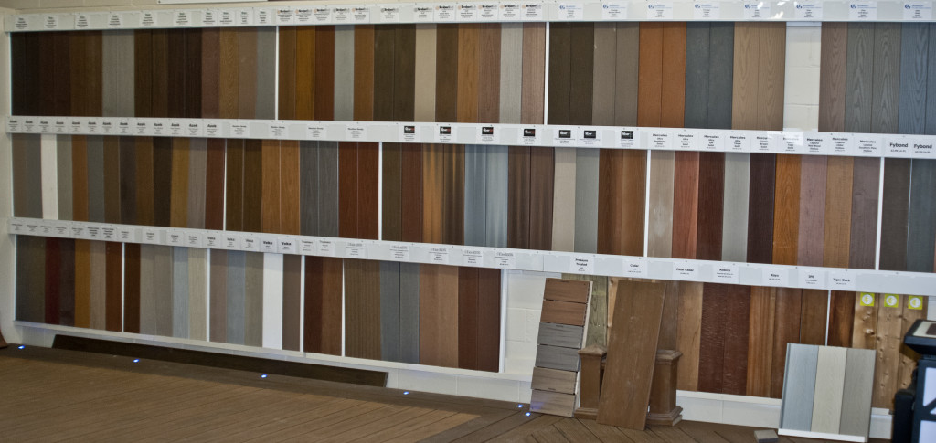 Low maintenance material options at The Deck Store showroom in Oakville, Ontario